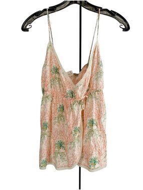 Paul & Joe Cream Sheer 100% Silk Woodland Cami Top Size 1 (Small)